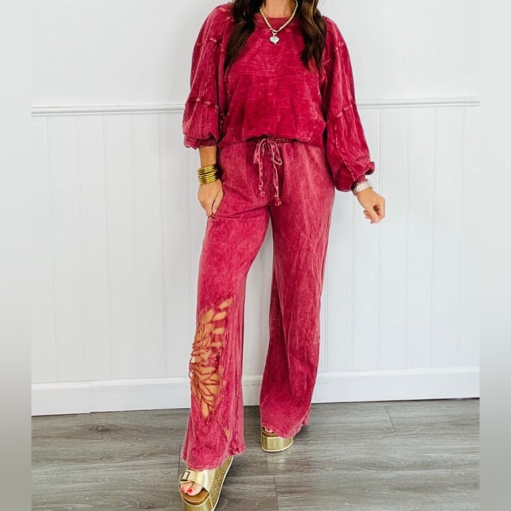 Butterfly mineral washed pants